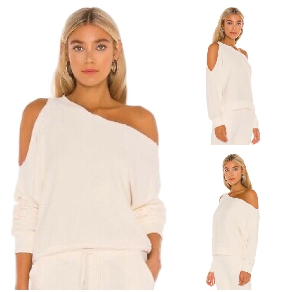 #T40 Lanston One Shoulder Pullover in Cream SZ L $139 - Picture 2 of 12